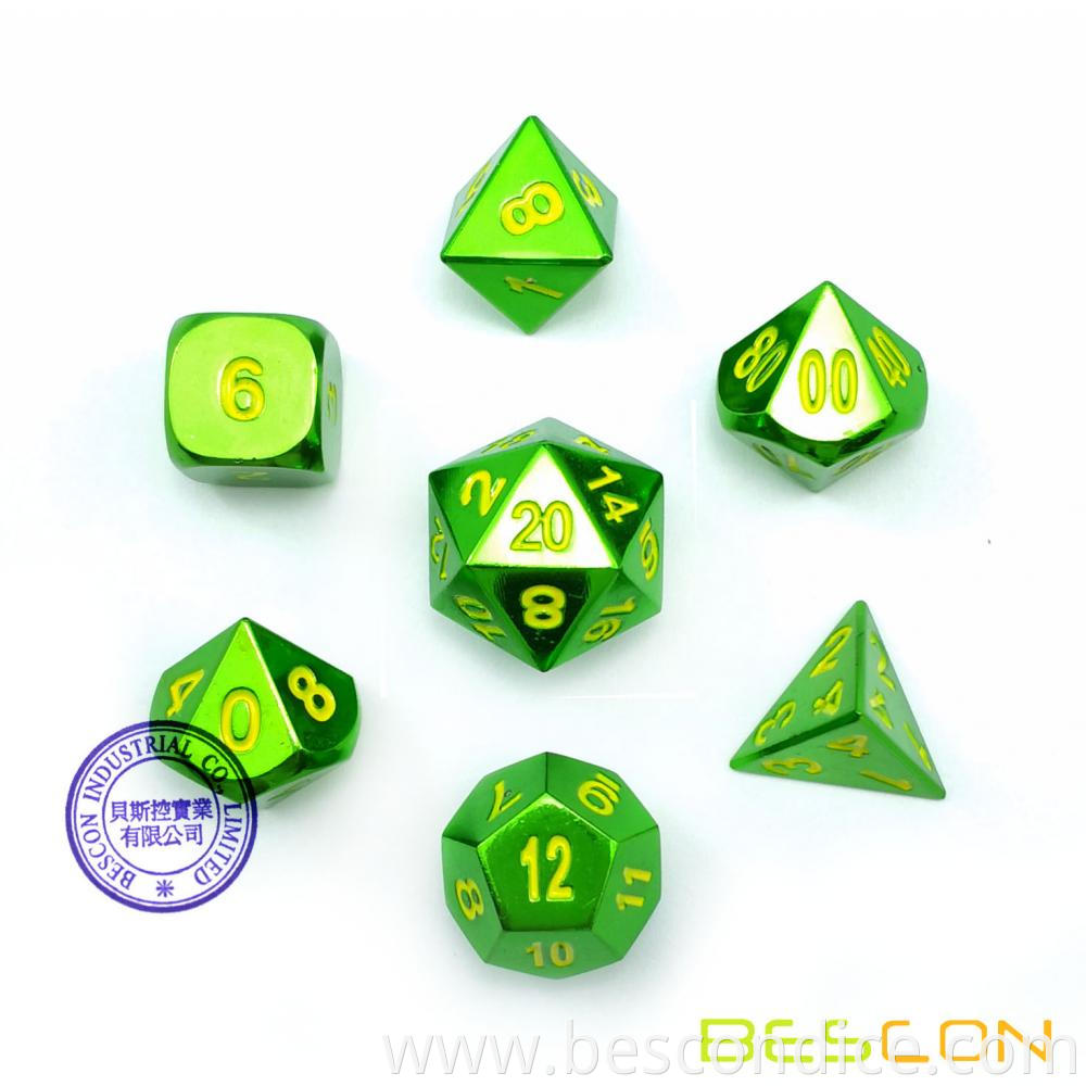 Green Dungeons And Dragons Metal Dice Set 2